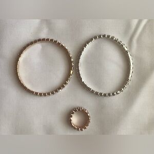 TwoBracelet One Silver -tone Color One gold-tone and ring All Stretch